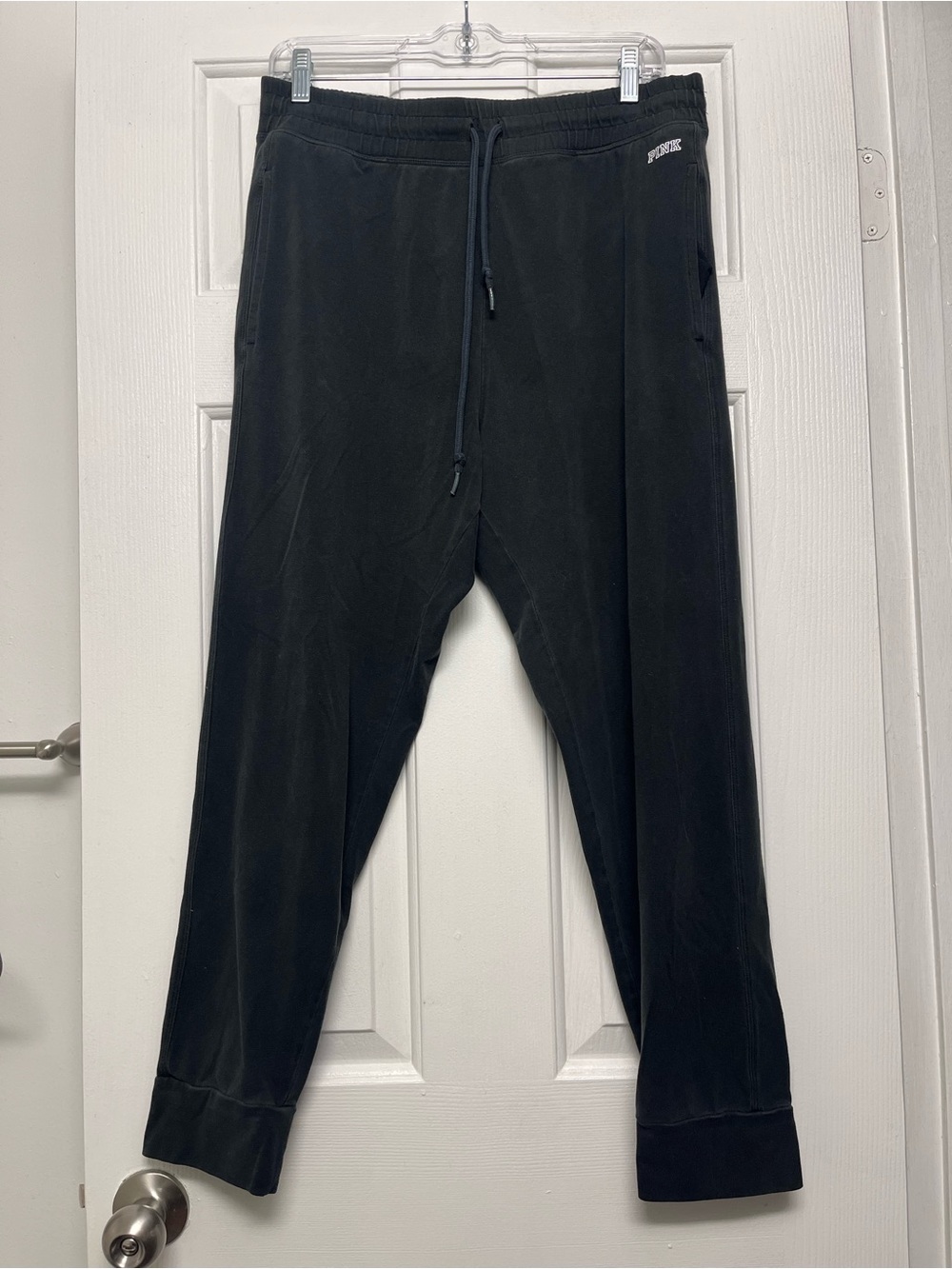 PINK Victoria's Secret Black Drawstring Track Joggers
